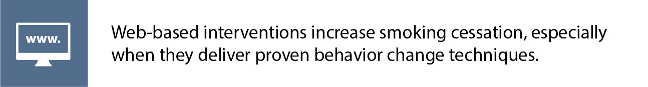 Web-based interventions increase smoking cessation, especially when they deliver proven behavior change techniques