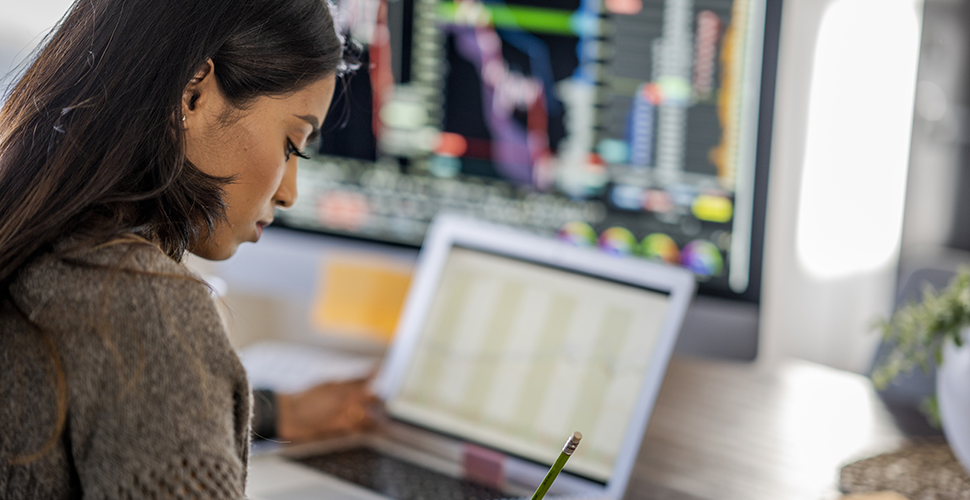 Woman working on data being driven by science and an unyielding focus on helping tobacco users