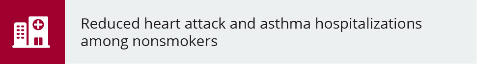 reduced heart attack and asthma hospitalizations among nonsmokers