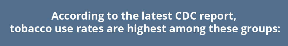 According to the latest CDC report, tobacco use rates are highest among these groups