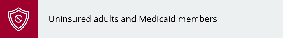 Uninsured adults Medicaid members have higher tobacco use rates