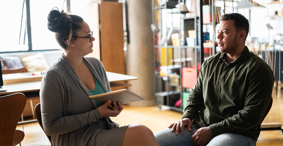 coworkers offering employee mental health support