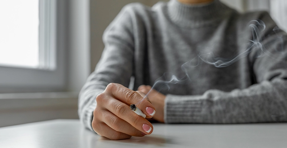 woman thinking about the impact of smoking and cancer.